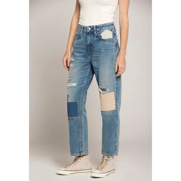 Current/Elliott Boy Genius Boyfriend Patchwork Jeans Size 27 - Picture 4 of 15